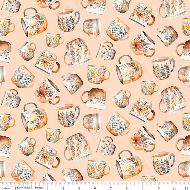 Coffee Time Coffee Mugs Shell Cotton Fabric