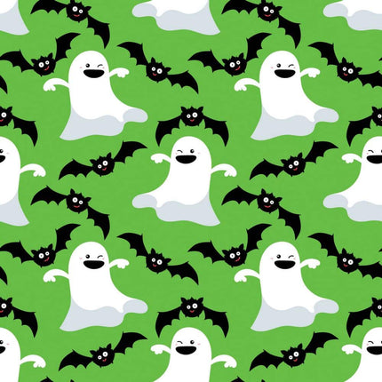 Ghostly Allover - Green Cotton Fabric