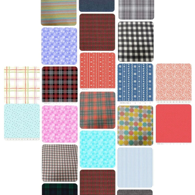 Assorted Flannel Fabric - 1 lb Scrap Bundle