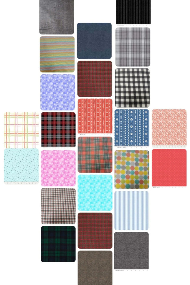 Assorted Flannel Fabric - 1 lb Scrap Bundle