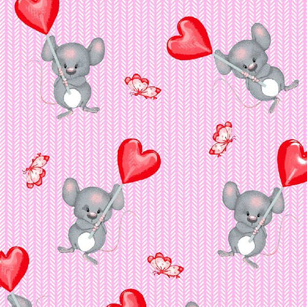 Love Mouse Comfy Flannel Fabric