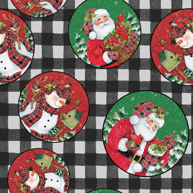 Plaid Santa Cotton Fabric