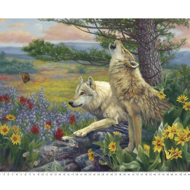 Handmade Tapestry "Wolves in Spring”