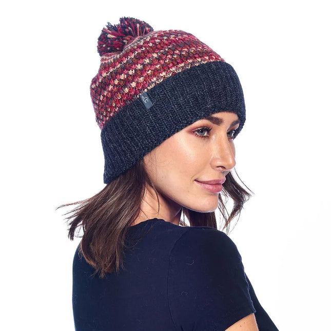 Alpaca Beanie Hat - Speckle - Ruby