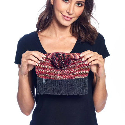Alpaca Beanie Hat - Speckle - Ruby