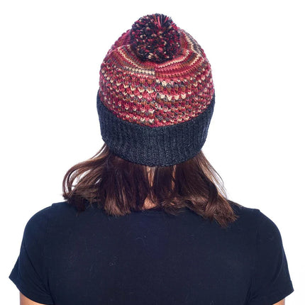 Alpaca Beanie Hat - Speckle - Ruby