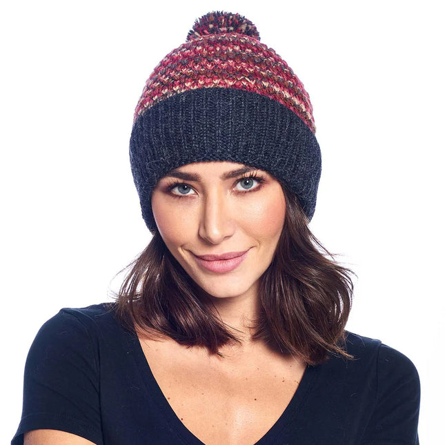 Alpaca Beanie Hat - Speckle - Ruby
