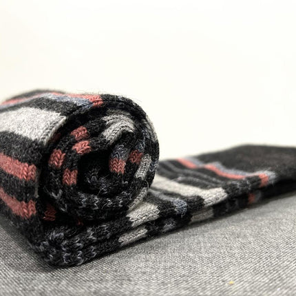 Alpaca Socks - Stripe - Mauve Size Large