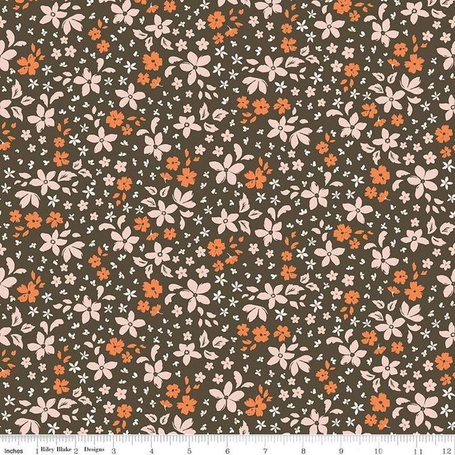 Pillowcase - Winged Medley Petals Brown Cotton