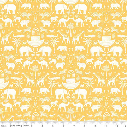Two by Two Ark Adventures Yellow Cotton Fabric