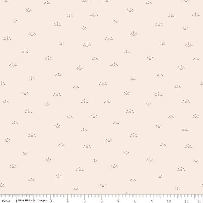 Winged Medley Woodblock Latte Cotton Fabric