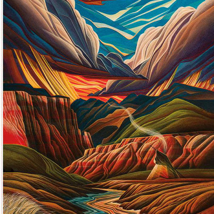 Western Reflections Riverside Encampment Panel Cotton Fabric