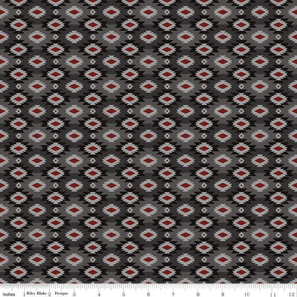 Pine Grove Geometric Gray Cotton Fabric