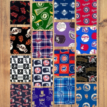 Assorted MLB Baseball Fleece Flat Fold Assortment 10 Yard Bundle Fabric