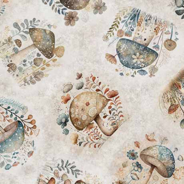 Cotton Tails Mushroom Gray Cotton Fabric