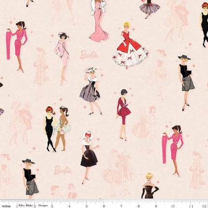 Barbie Vintage Main Blush Cotton Fabric Pillowcase