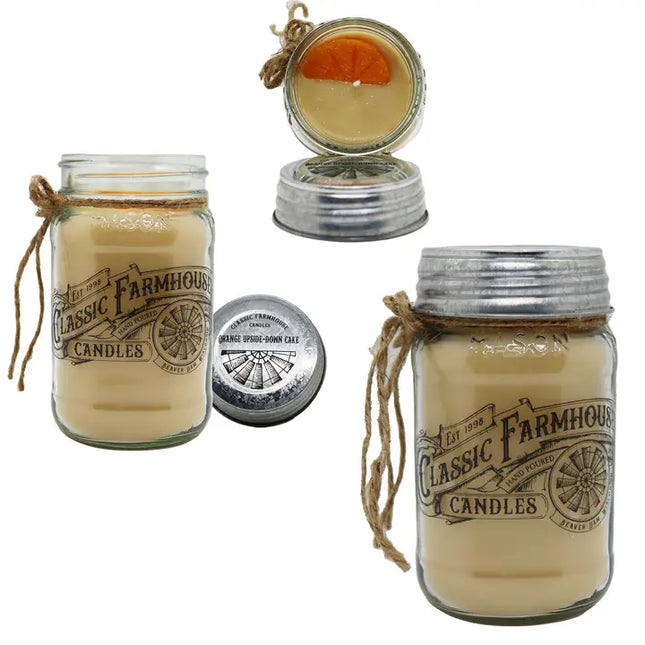 Orange Upside Down Cake 14 oz Mason Jar Candle