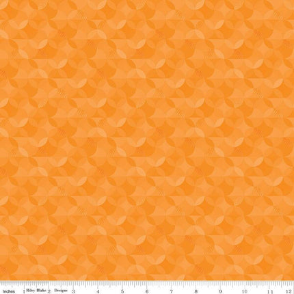 New Box of Crayons Kaleidoscope Orange Cotton Fabric