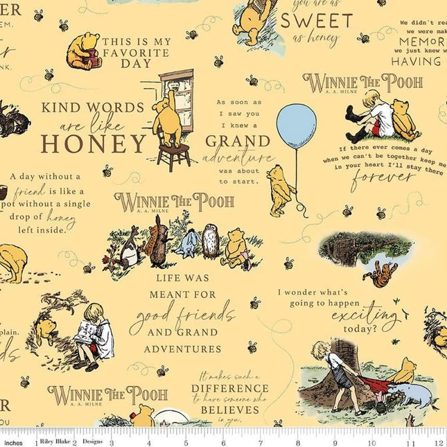 Winnie the Pooh Main Sunshine Cotton Fabric