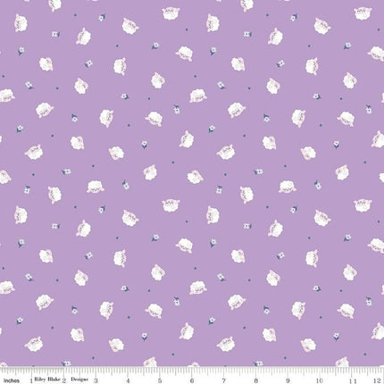 Twinkle Little Star Flock Orchid Cotton Fabric