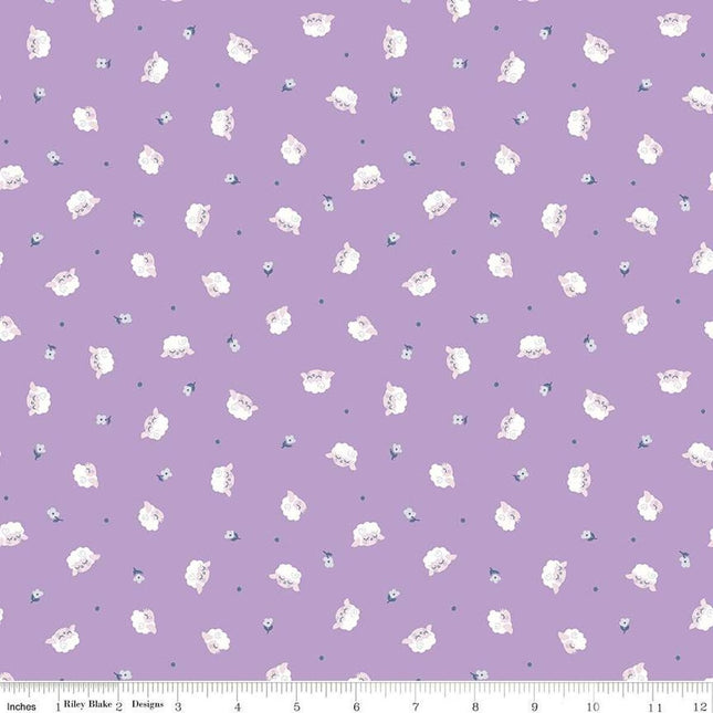 Twinkle Little Star Flock Orchid Cotton Fabric