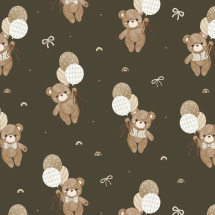 Teddy Bear's Adventures Brown Flannel Fabric