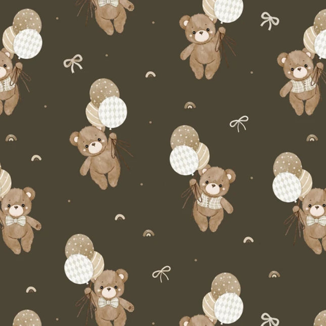 Teddy Bear's Adventures Brown Flannel Fabric