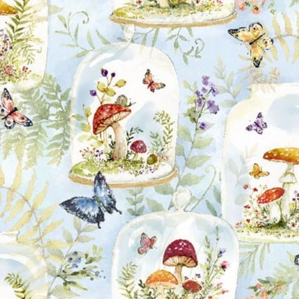 Intriguing Mushrooms Mushroom Jars Cotton Fabric