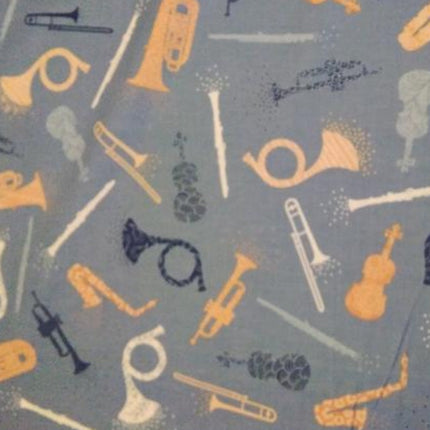 Melody Instruments Blue Cotton Fabric Curtain