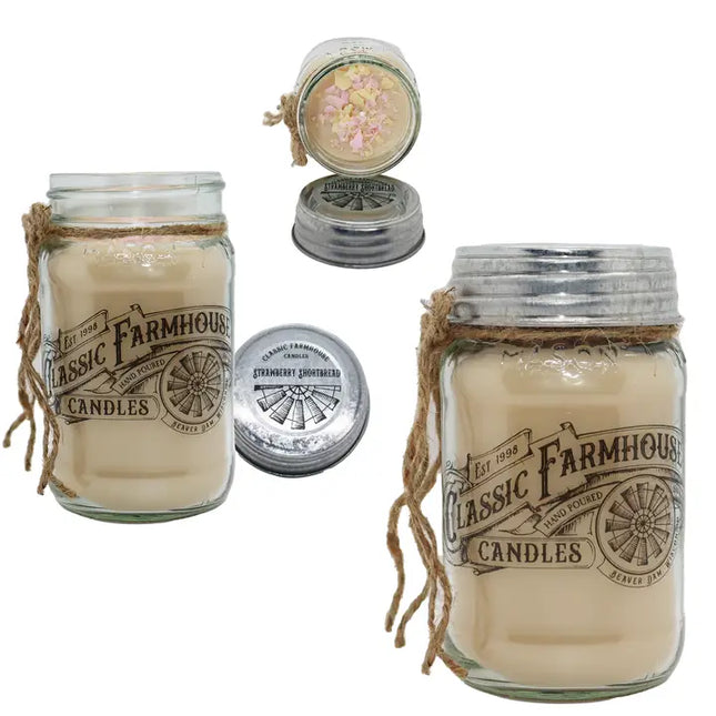 Strawberry Shortbread 14 oz Mason Jar Candle