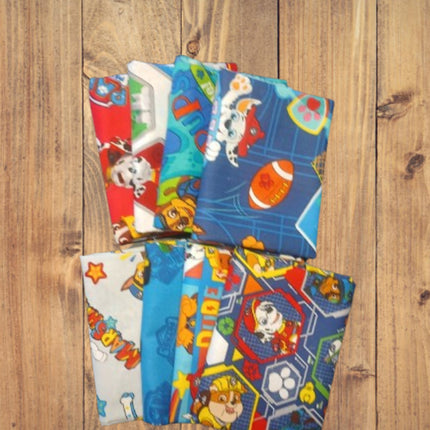 8 Half Yards  - Assorted Marshall, Rubble, Chase, and Friends Paw Patrol Half Yard Bundle