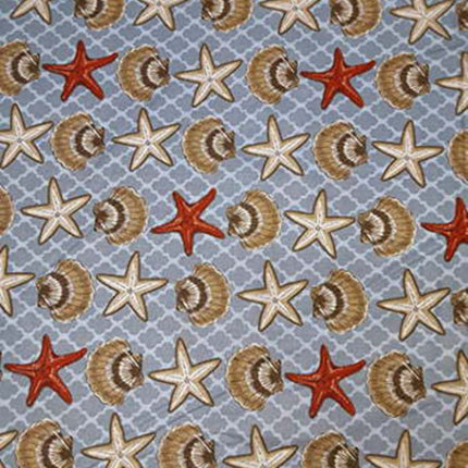 Seashells and Starfish Cotton Fabric