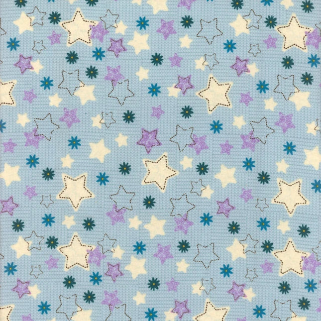 Stars - Moss Flannel Fabric