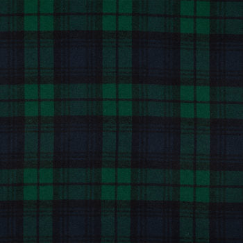 Blue & Green Plaid Flannel Fabric