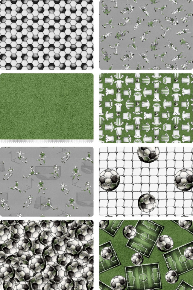 Assorted Goal Bound Soccer Flat Fold Assortment 20 Yard Bundle Cotton Fabric