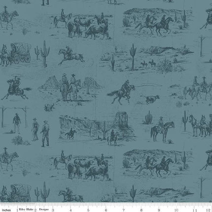John Wayne American West Main Denim Cotton Fabric