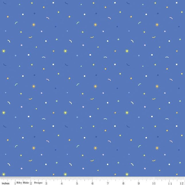 Pillowcase - New Box of Crayons Confetti Blue Cotton