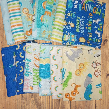 13 Fat Quarters - Assorted Noah's Journey Fat Quarter Cotton Bundle