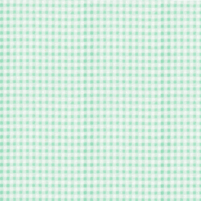 Gingham Plaid Mint Flannel Fabric