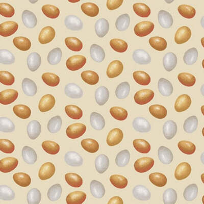 The Chicken Club Eggs Cotton Fabric