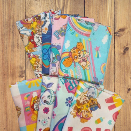 Assorted Skye, Everest, and Friends Paw Patrol Flat Fold Assortment 16 Yard Bundle Cotton Fabric