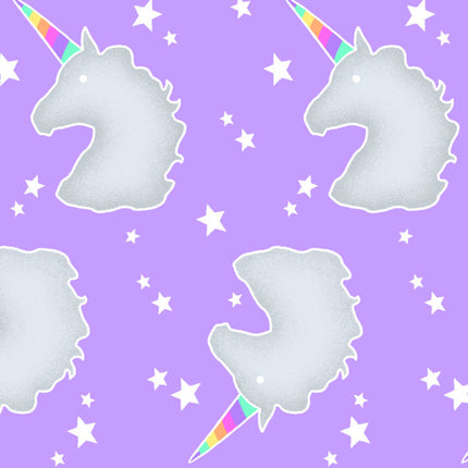 Unicorn Lilac Flannel Fabric