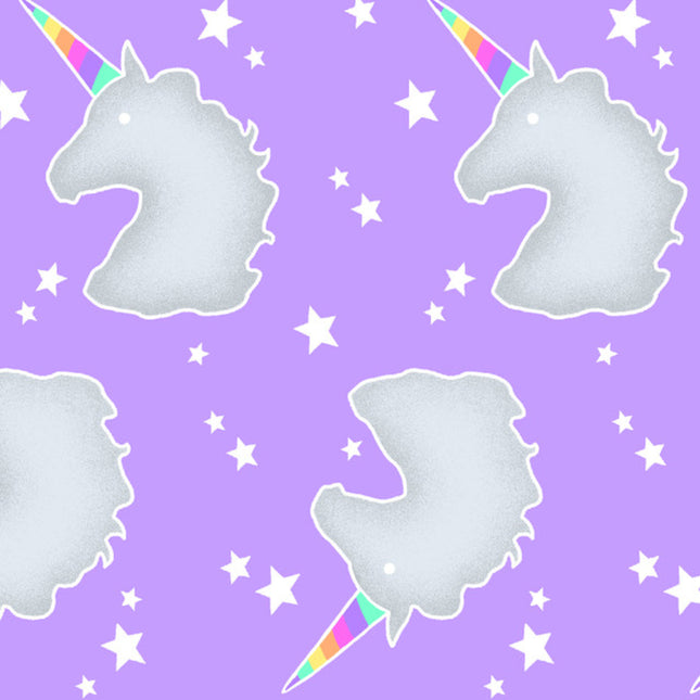 Unicorn Lilac Flannel Fabric