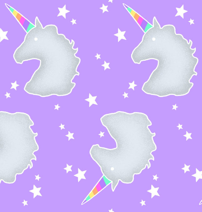 Unicorn Lilac Flannel Fabric