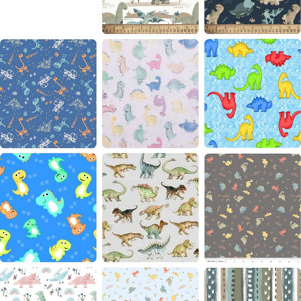 4 Fat Quarters - Assorted Dinosaur Flannel Fat Quarter Bundle