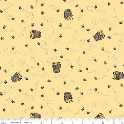Winnie the Pooh Bees Sunshine Cotton Fabric