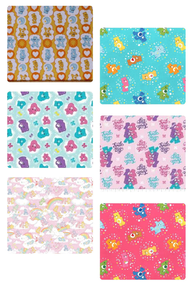 4 Fat Quarters - Assorted Care Bears Fat Quarter Bundle