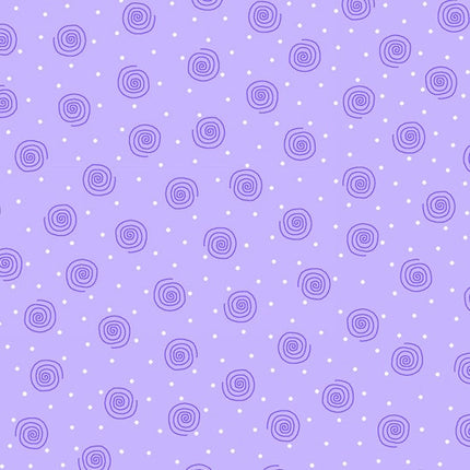 Swirls Purple Flannel Fabric