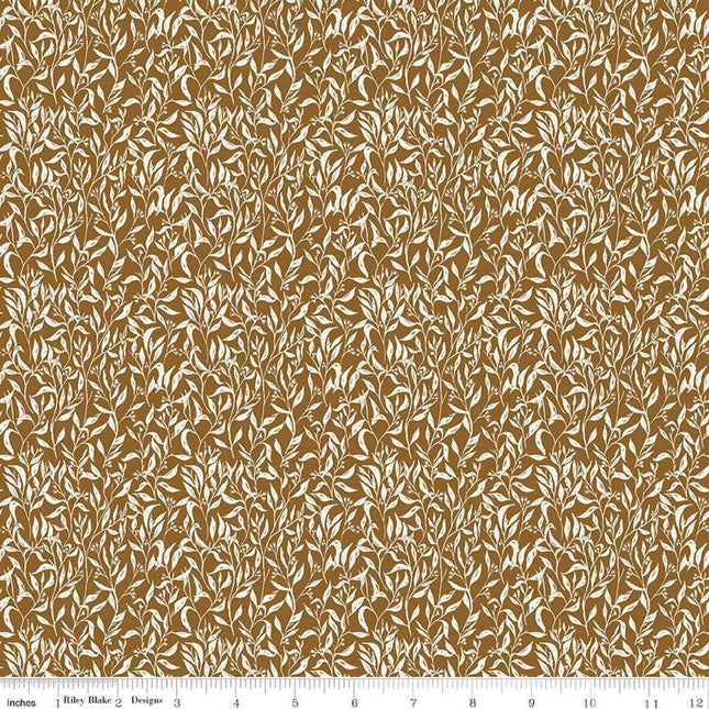 Pillowcase - Let's Wander Leaflets Brown Cotton