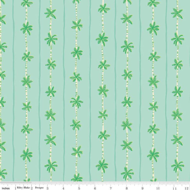Forever Neverland Palm Stripe Songbird Cotton Fabric